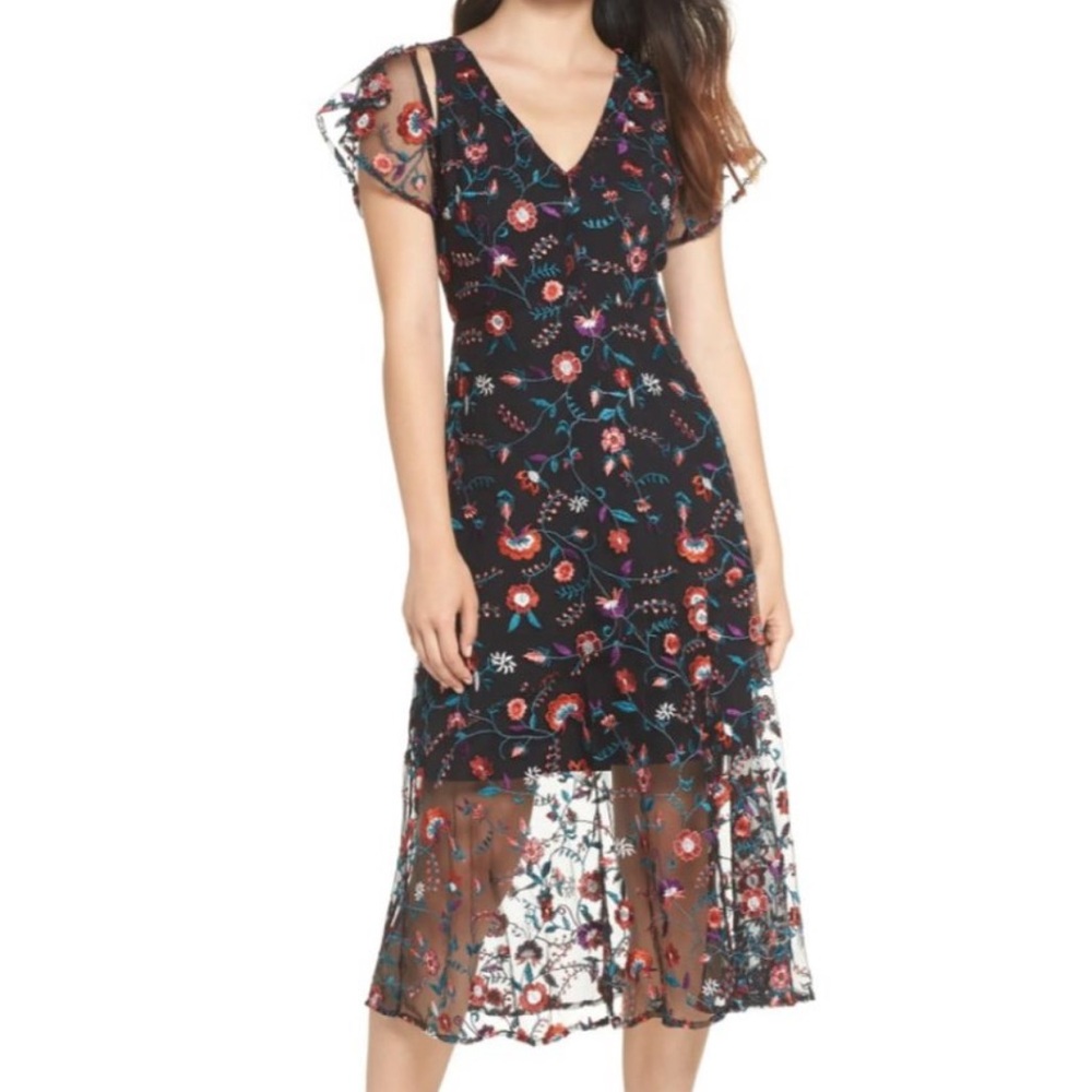 Sam Edelman Pansy Embroiled Floral Dress - Picture 2 of 4